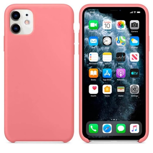 Capa premium silicone iphone 12 mini rosa