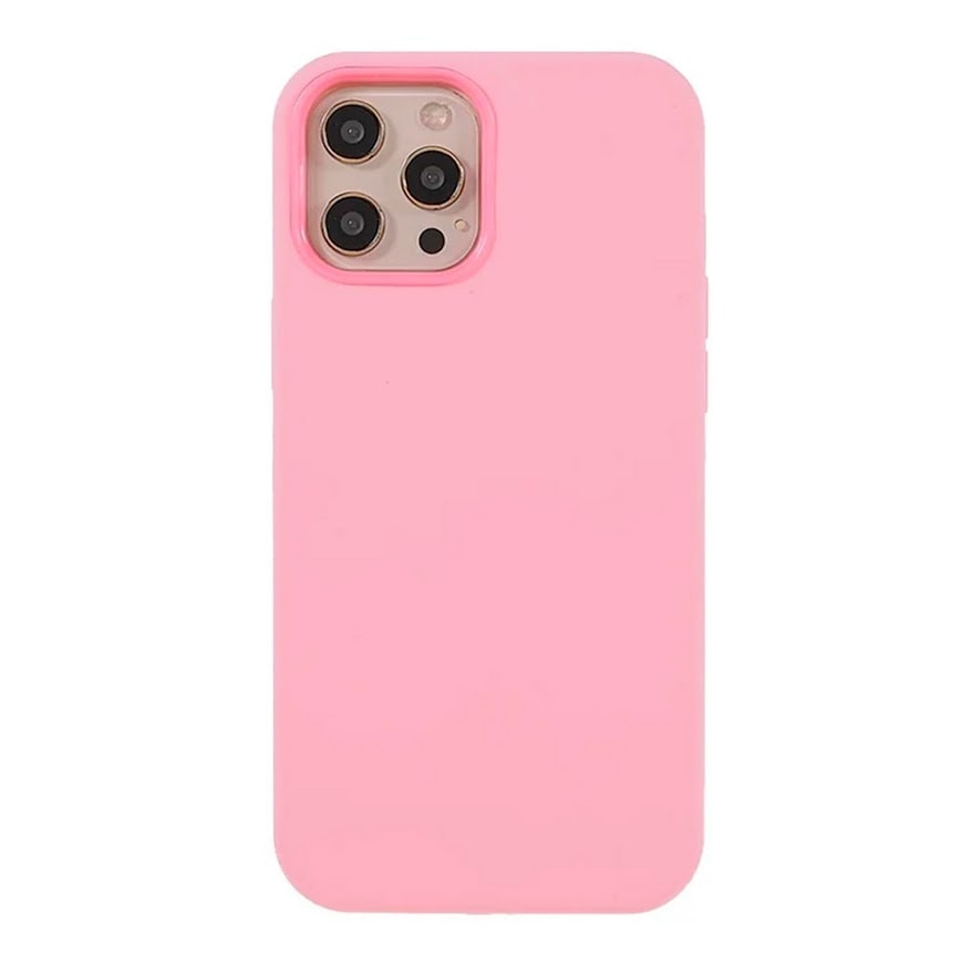 Capa premium silicone iPhone 12 Pro Max rosa.