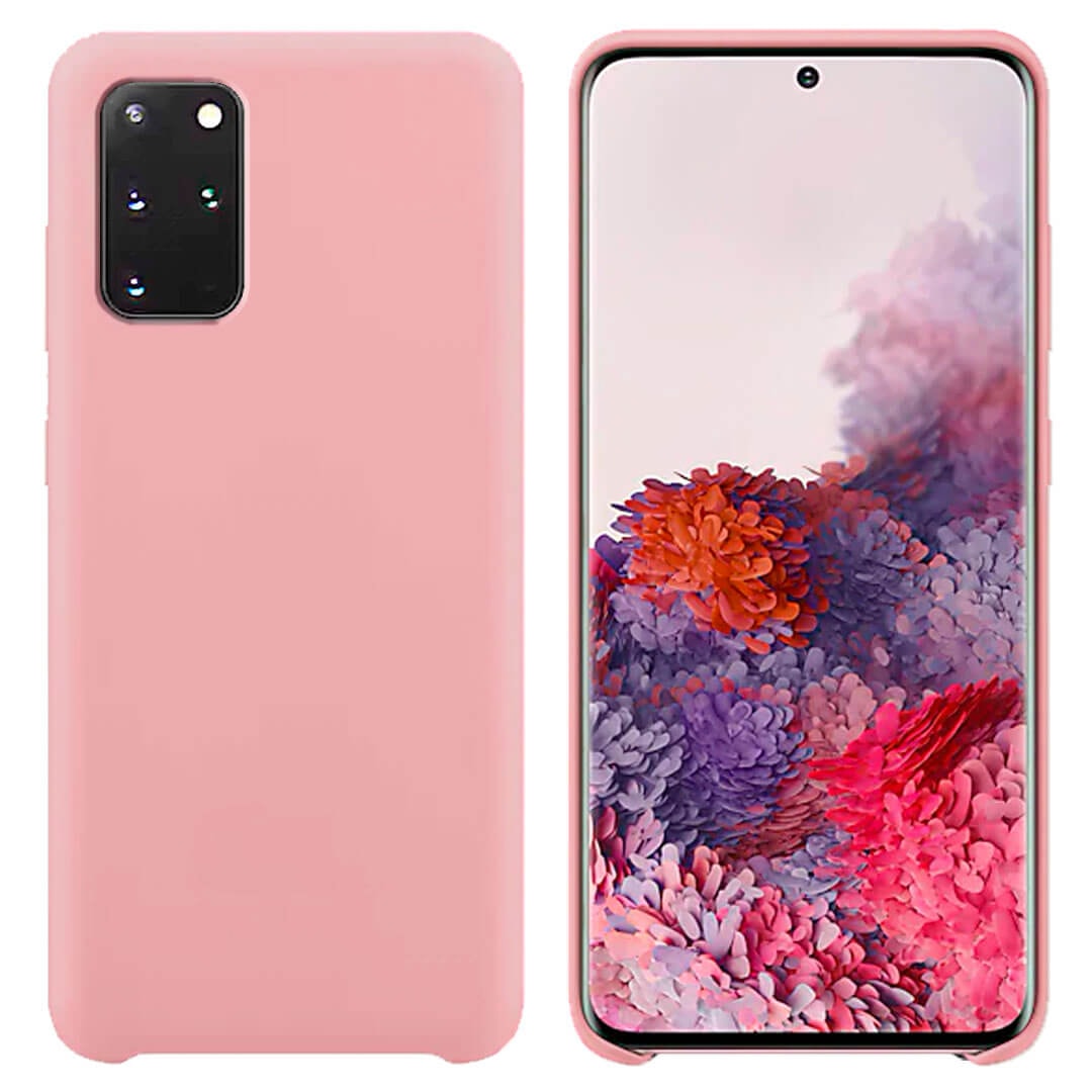 Capa premium silicone Samsung S20 Plus rosa.