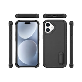 Capa Triple Defense iPhone 16 Plus Preta