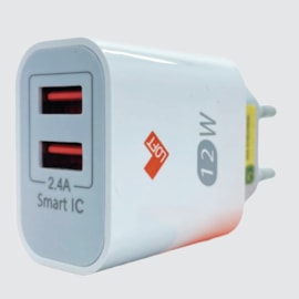 Carregador loft 2 usbs 12W branco Carregador loft 2 usbs 12W branco