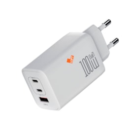 Carregador Loft Gan USB e Duplo Type C 100W branco