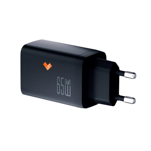 Carregador Loft Gan USB e Duplo Type C 65W preto