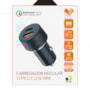 Carregador veicular type c e usb PD 48W pr