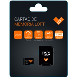 Cartão de Memória Loft 90MB/s Adaptador 32GB preto