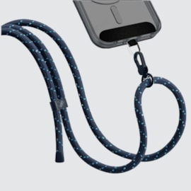 Cordão para Smartphone Nylon 160cm azul e preto