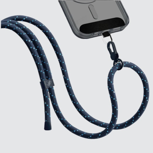 Cordão para Smartphone Nylon 160cm azul e preto