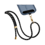 Cordão para Smartphone Nylon 160cm Preto e Dourado