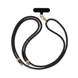 Cordão para Smartphone Nylon 160cm Preto e Dourado