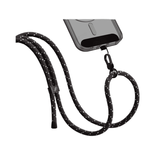 Cordão para Smartphone Nylon 160cm preto e preto