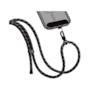 Cordão para Smartphone Nylon 160cm preto e preto