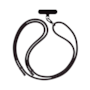 Cordão para Smartphone Nylon 160cm preto e preto