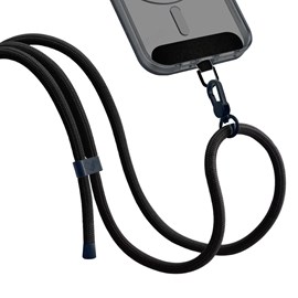 Cordão para Smartphone Nylon 160cm preto e preto