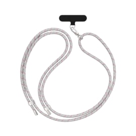 Cordão para Smartphone Poliéster 160cm rose-cinza