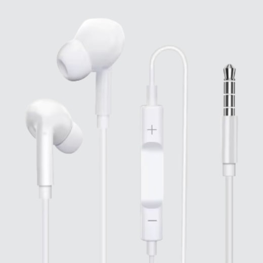 Fone de Ouvido 3.5mm Rubber Premium branco