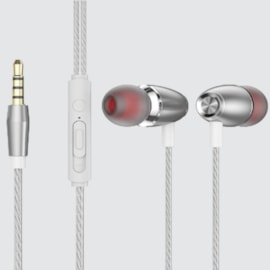 Fone de Ouvido 3.5mm Rubber Premium prata