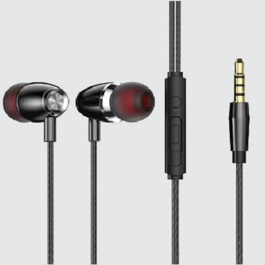 Fone de Ouvido 3.5mm Rubber Premium preto