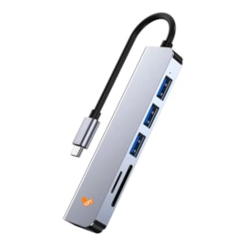 Hub 6 Em 1 Type-C Prata