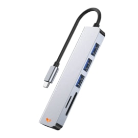 Hub 6 Em 1 Type-C Prata