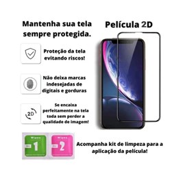 Película de vidro 2d iphone x xs 11 pro preta