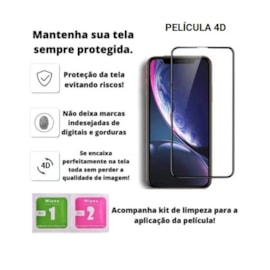 Pelicula vidro 4d iphone 7 8  plus preta.