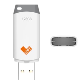 Pen Drive Loft USB 3.0 Flash Drive 128GB branco