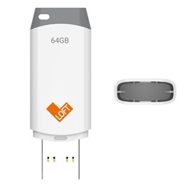 Pen Drive Loft USB 3.0 Flash Drive 64GB branco