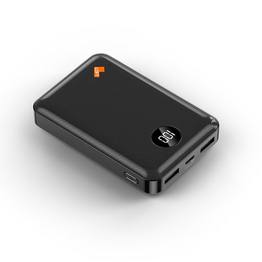 Power Bank Loft Mini 5000mAh com Display Digital e Duas Saídas USB