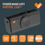 Power Bank Portátil 3 em 1 Preta