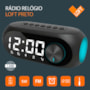 Radio Relógio Loft preto
